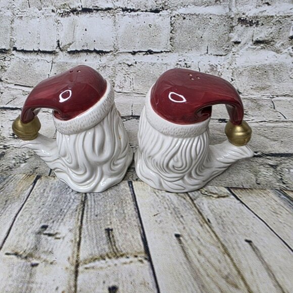 Vintage Fitz & Floyd Omnibus Santa Face Salt and Pepper Shakers - Picture 3 of 7